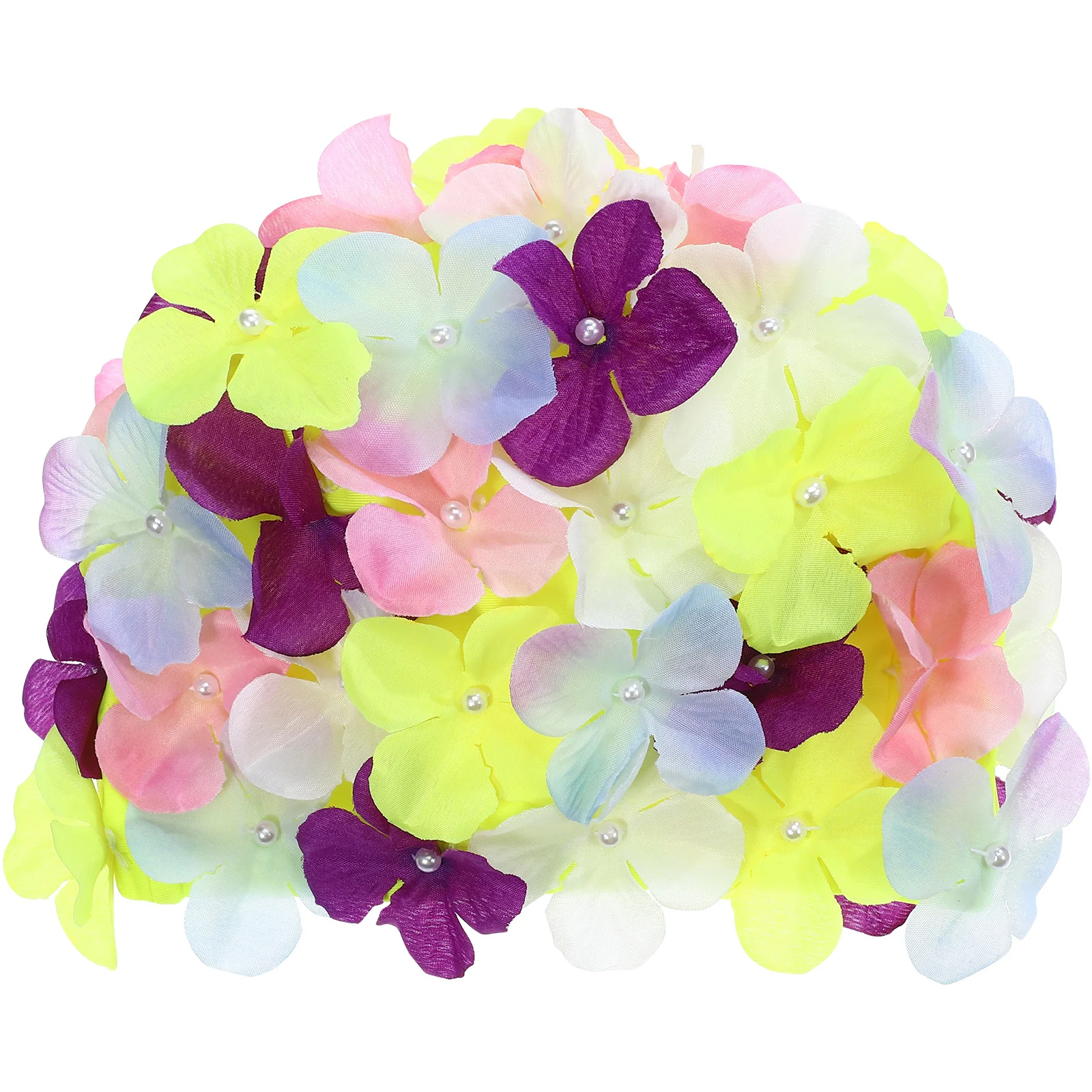 Swim Cap Floral Petal Swimming Hat Bathing Caps Floral Ladies Woman Swim Cap Retro Swimming Hat Flower Bathing Attractive Hat