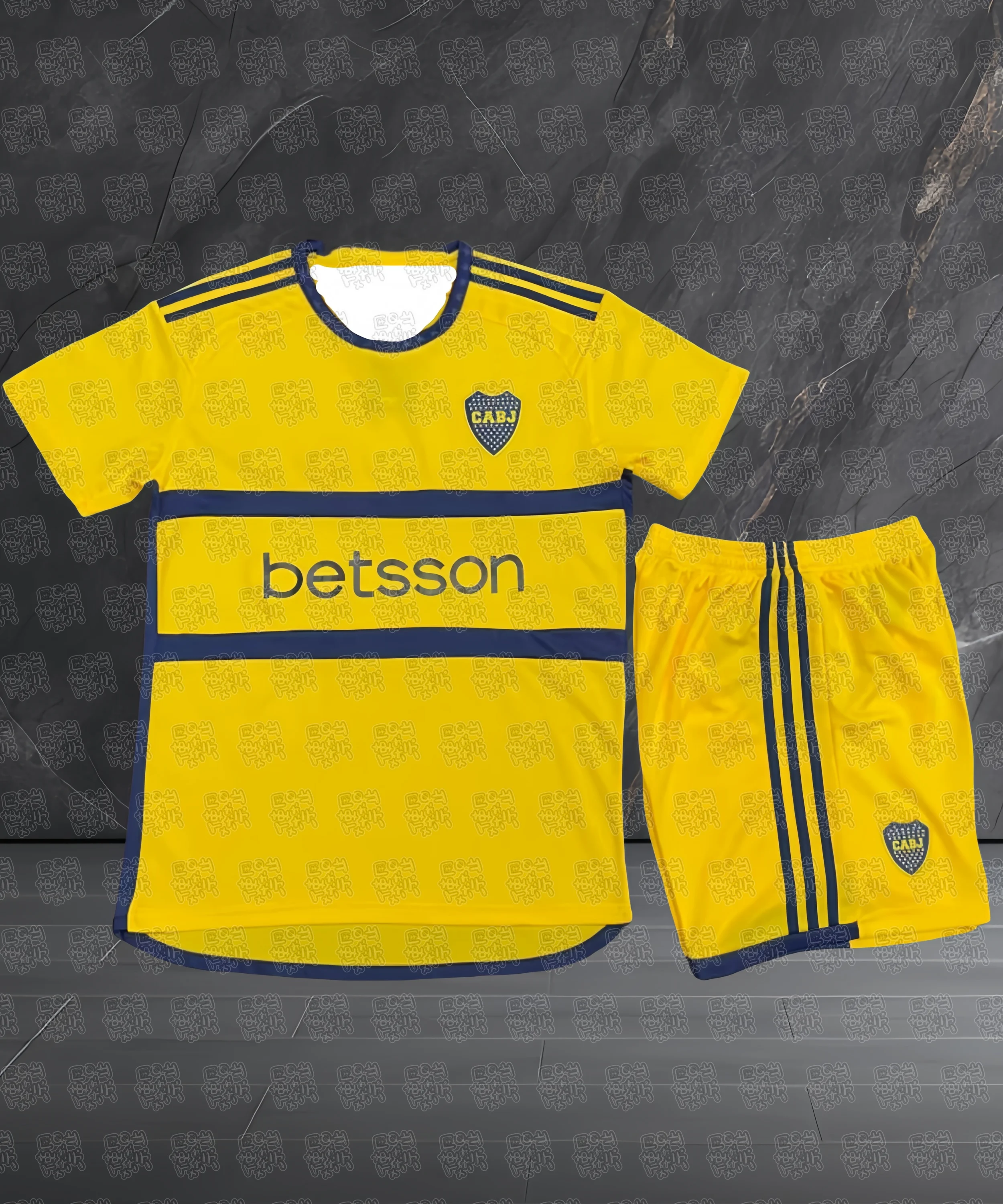 2025 Hot Selling Football Jerseys Boca Juniors Yellow Set Street Trendy Men's Top Shorts Summer Men's Boys' Set Comfortable 2
