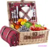 Wicker Picnic Basket for 4 with Waterproof Picnic Blanket and Insulated Cooler, Willow Hamper for Camping, Outdoors, Photoshoot 1