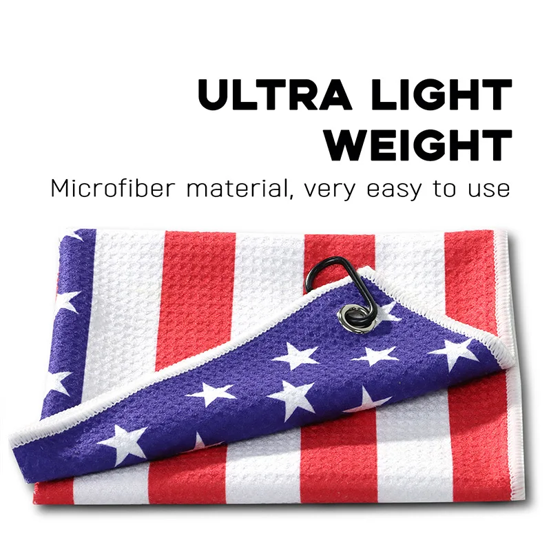 Golf Towel Club Brush And Fine Fiber Sports Towel Good Water Absorption Magnetic Button Cleaning Brush