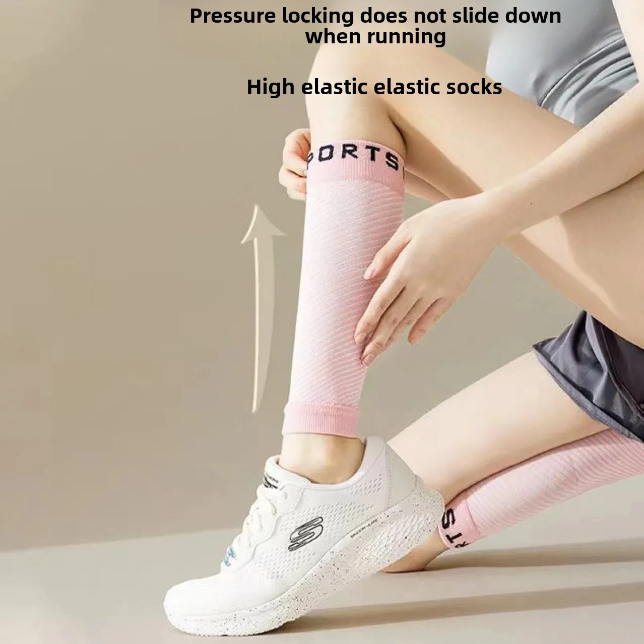 Enhanced Running Leggings Women's Morning Run High Pressure Protective Elastic Socks Micro-Compression Shaping Stockings For Men