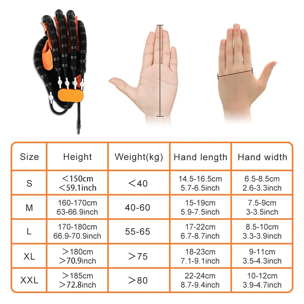 Upgraded Left Right Hand Massage Rehabilitation Robot Gloves Device for Stroke Hemiplegia Hand Function Recovery Finger Trainer 6