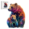 Bears Creative Wooden Puzzle, Uniquely Irregular Animal Shaped Wooden Toys, Creative Handmade Decorations, Holiday Gifts 1