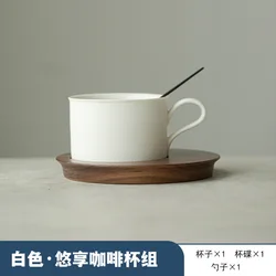 Ceramic 150ML Exquisite Coffee and Water Cup with Saucer - Perfect Holiday Gift - 150ml (White)