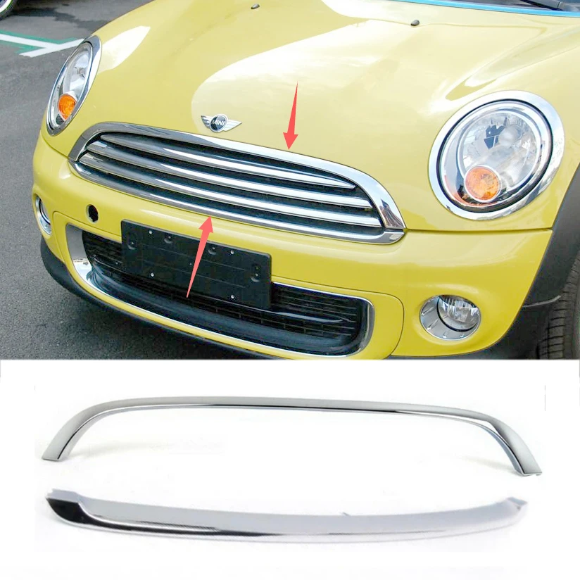 Car Front Grill Chrome Trim Strip Glossy Cover Housing For Mini Cooper