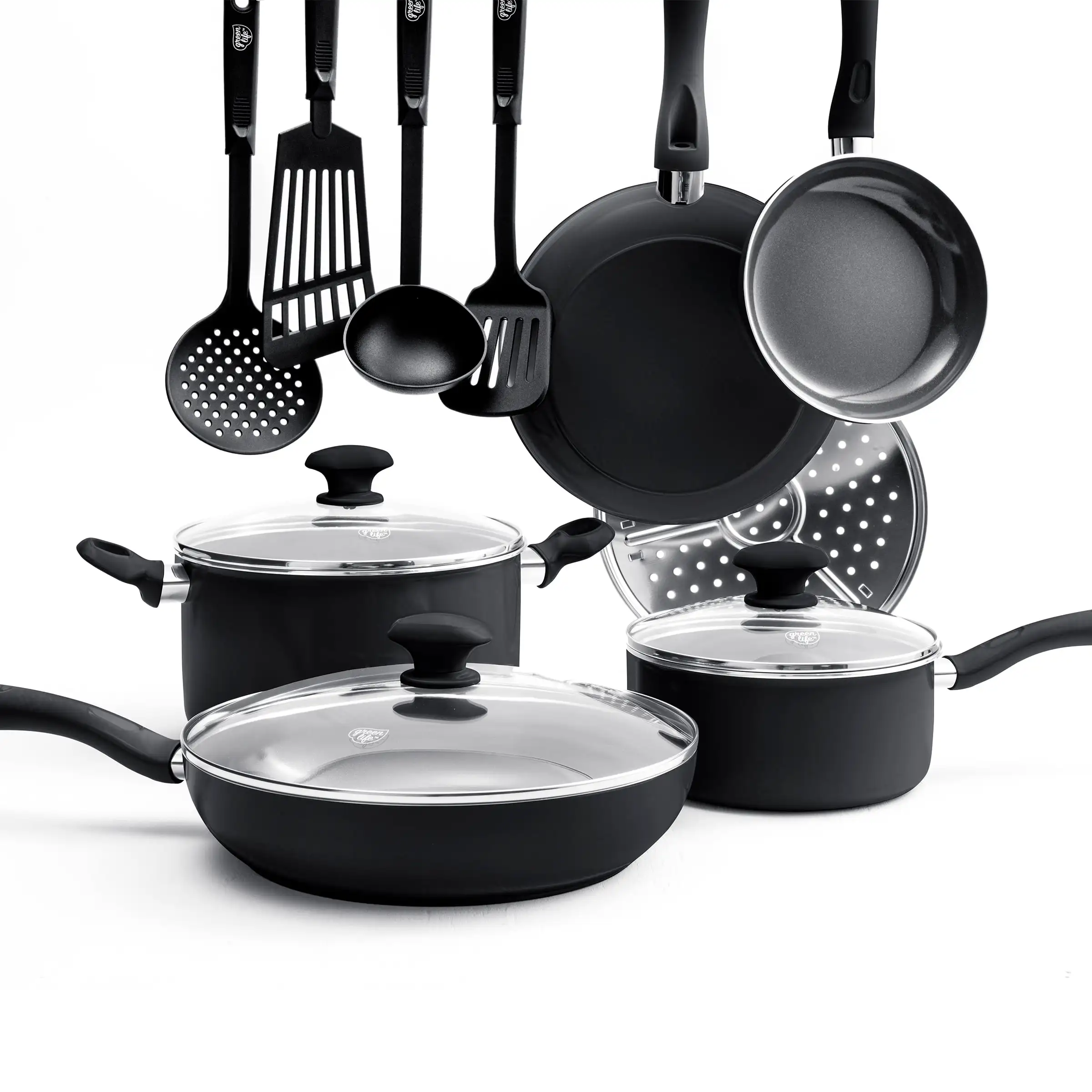 GreenLife Diamond 13-Piece Aluminum Ceramic Nonstick Cookware Set