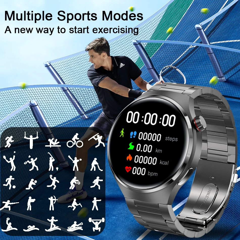 2024 GPS Ʈ Ʈ ġ,  ȭ, NFC ħ, ȭ GT4Pro ɹڼ 360*360 HD ũ,  Ʈ ġ, ǰ