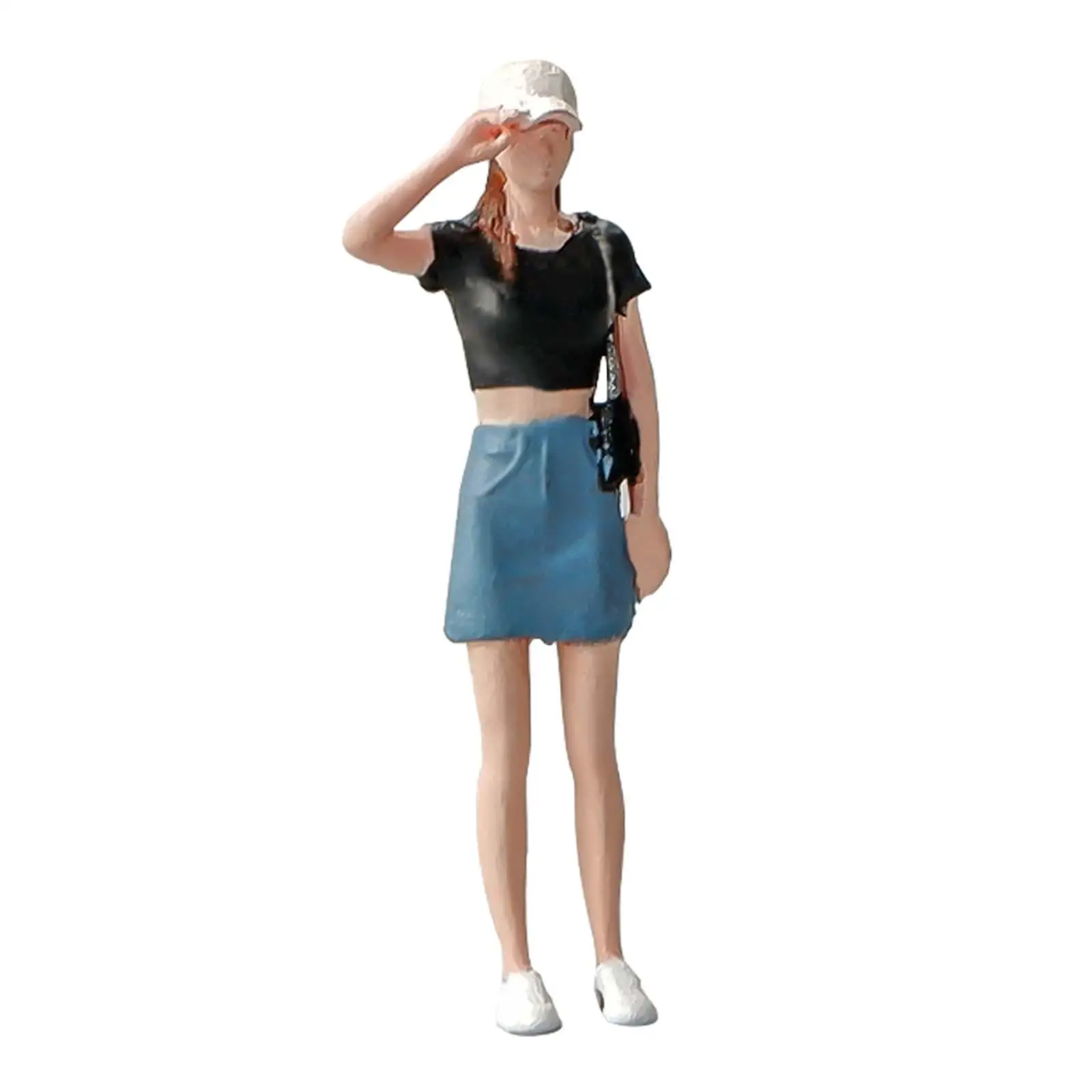 1:64 Model Figure Character Pose Scene Woman Figurine Model Mini Doll for Photography Railways Building Kits Sand Table Layout