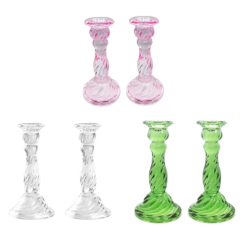 

Glass Candle Holders Taper Candlesticks Candelabras For Table Wedding Celebration Centerpiece Taper Candle Holders