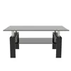 Rectangle Black Glass Coffee Table Clear Coffee Table Modern Side Center Tables for Living Room Living Room Furniture 3