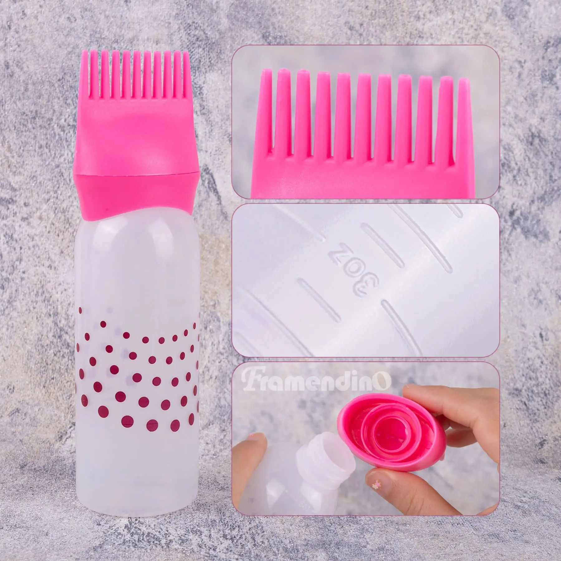 Hair Dye Applicator Bottle 120ML Plastic Dyeing Shampoo Bottle Oil Comb Brush Styling Tool Hair Coloring Tools