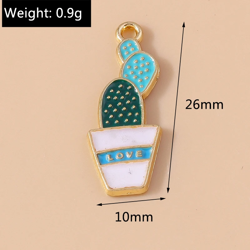 Duarte 20 Teile/los Cartoon Tier Alpaka Charms Emaille Pflanze Kaktus Charms Anhänger für Schmuck Machen DIY Halsketten Ohrringe Geschenk – Detail 25