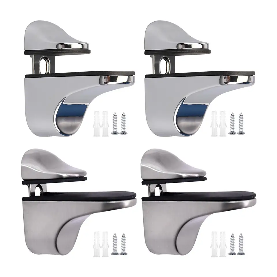 2 Soportes Ajustables Para Estante De Vidrio, Abrazadera Negra Para Vidrio De 8 12 Mm Soporte De Pared Para Bano Sala De Estar Y Cocina 87355818
