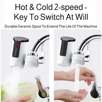 Robinet chauffe-eau électrique à chauffage instantané, affichage numérique chaud et froid pour cuisine salle de bains économie d'énergie 3