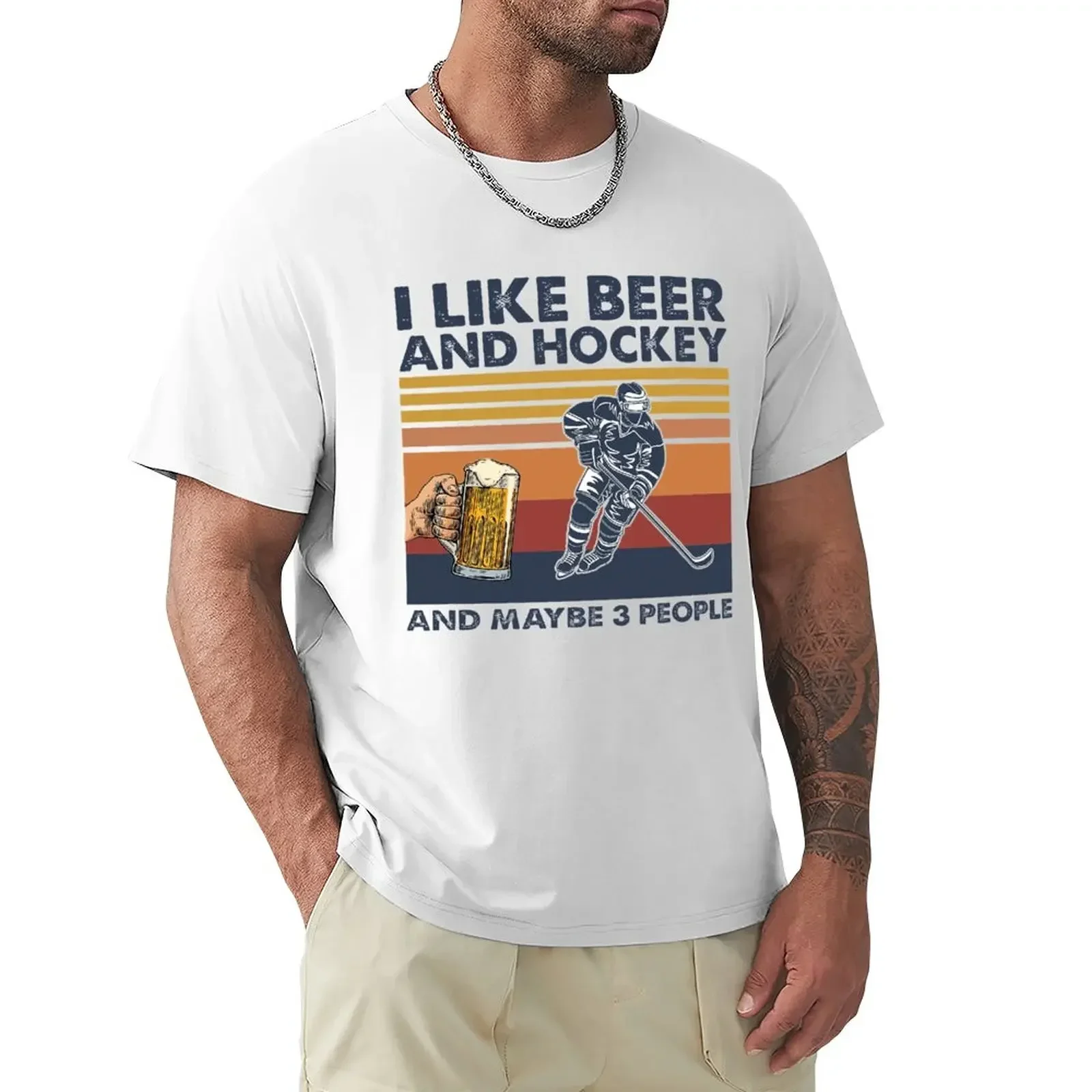 

Винтажная футболка «Я люблю пиво и хоккей и может быть 3 человек», винтажные заготовки, футболки для мужчин