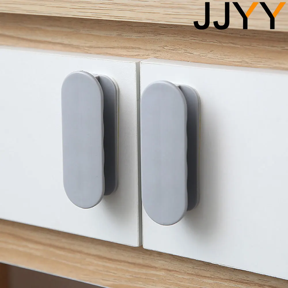 JJYY Sliding door handle handle sliding hand-pull window cabinet door punchfree suction cup drawer simple glass door handle