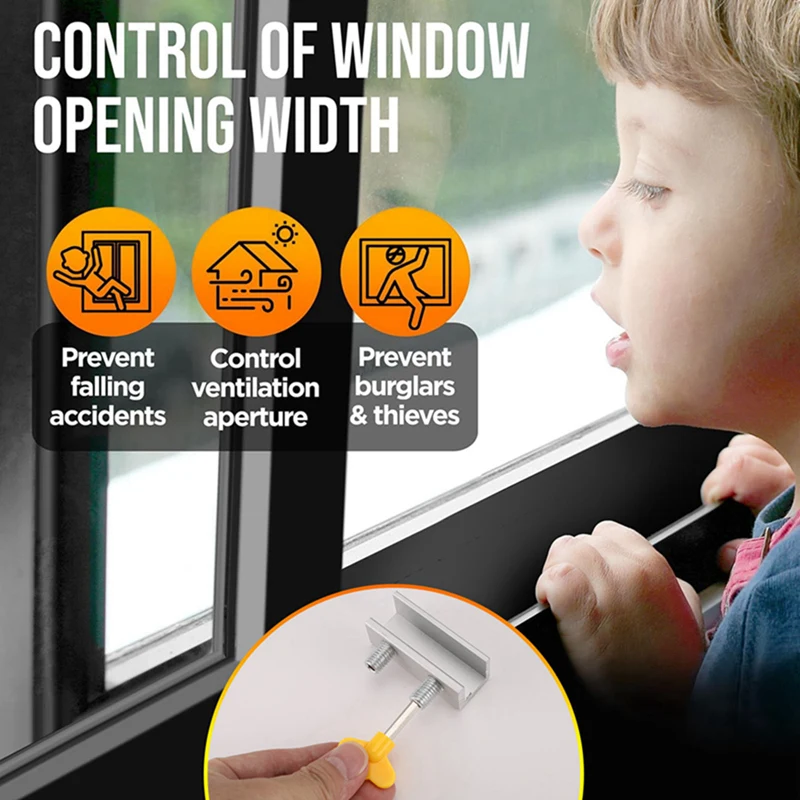 A52I-10 Set Sliding Sash Stopper Cabinet Locks Straps Doors Security Anti-Theft Lock Window Sliding Door Doors Lock