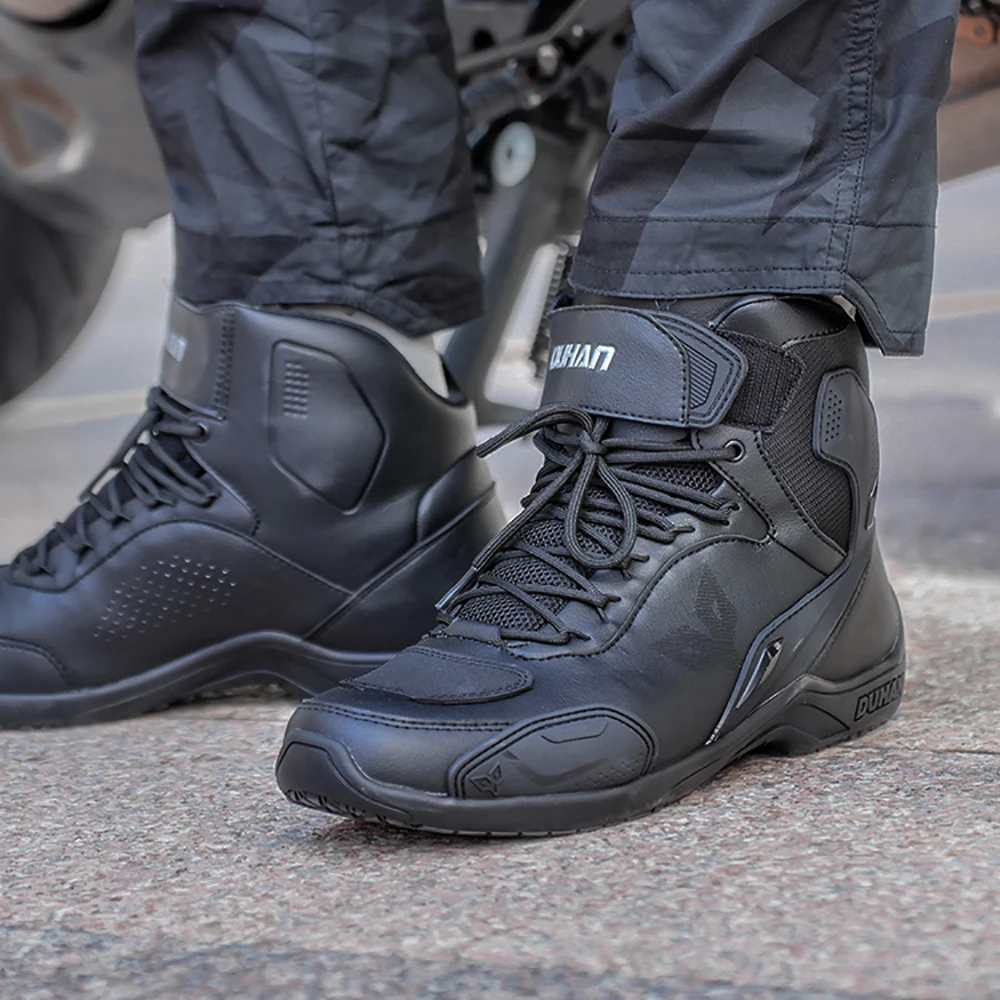DUHAN New Motorcycle Boots Wear Resistant Motocross Racing Shoes Men's Four Seasons Motorbike Breathable Riding Equipment