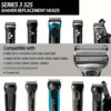 32S Series 3 Replacement Head for Braun S3 Shaver3000s,310s,3040s,3050cc,3010s,3070cc,3080s,3090s,350cc-4,370cc-4,380s-4,3090cc 2