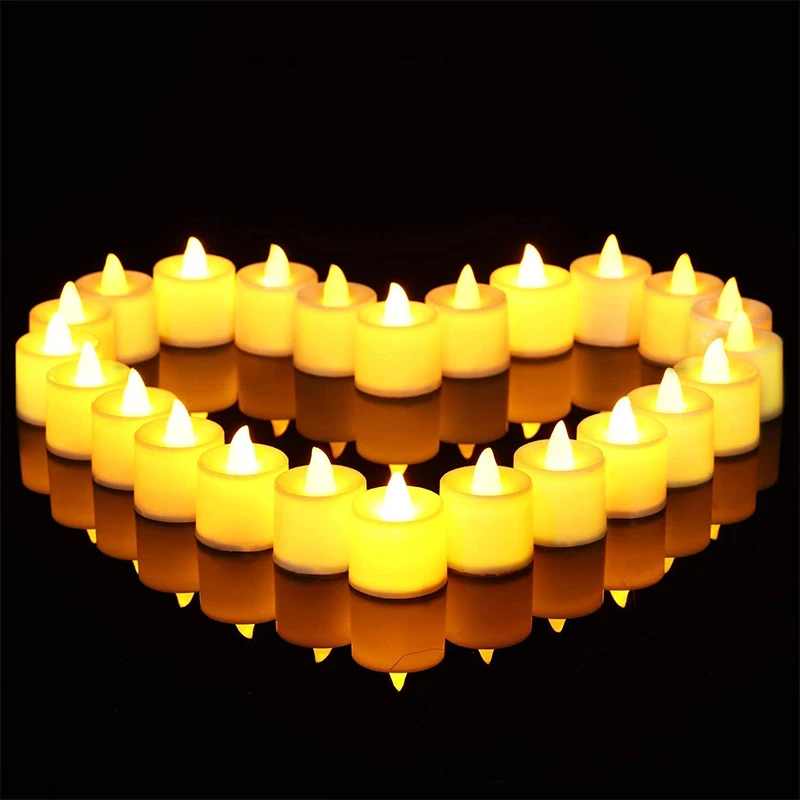 Flameless LED Candles Tea Lights Battery Powered Coloful Flickering Pillar Candles Votive Tealight Romantic party Home Decor