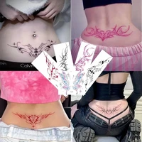 5pc/Lot Pink Love Totem Waterproof Temporary Tattoo Stickers Sexy Waist and Belly Cover Scar Female Art Fake Tattoo Butterfly 1