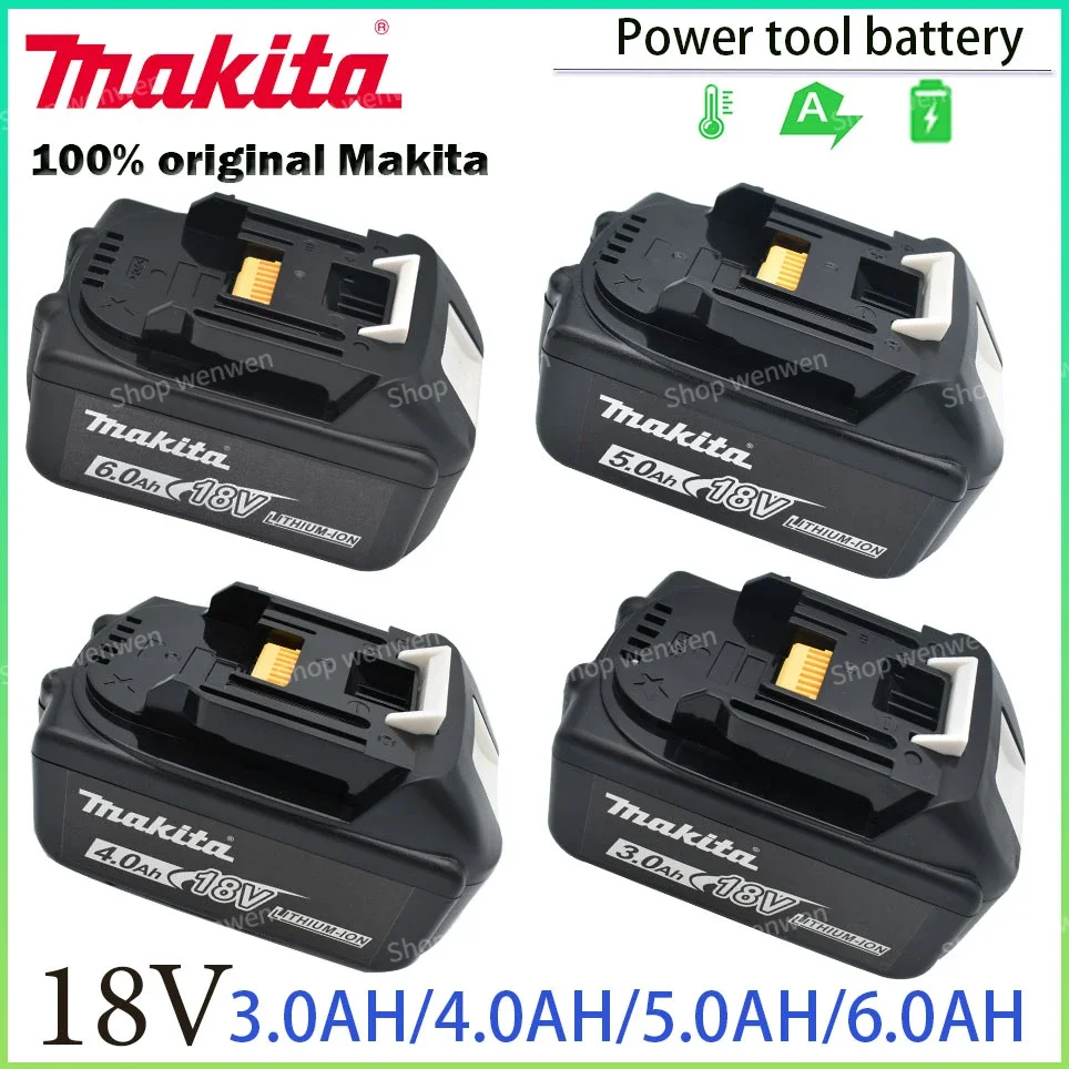 

Makita 100% оригинальный 18V 3,0/4,0/5,0/6.0Ah перезаряжаемый аккумулятор для электроинструмента с аналогичной литий-ионной батареей BL1860B BL1830 BL1850