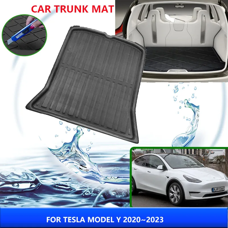 

Car Trunk Mat For Tesla Model Y 2020 2021 2022 2023 Rear Trunk Liner Cargo Floor Tray Carpet Mud Pad Auto interior Accessories