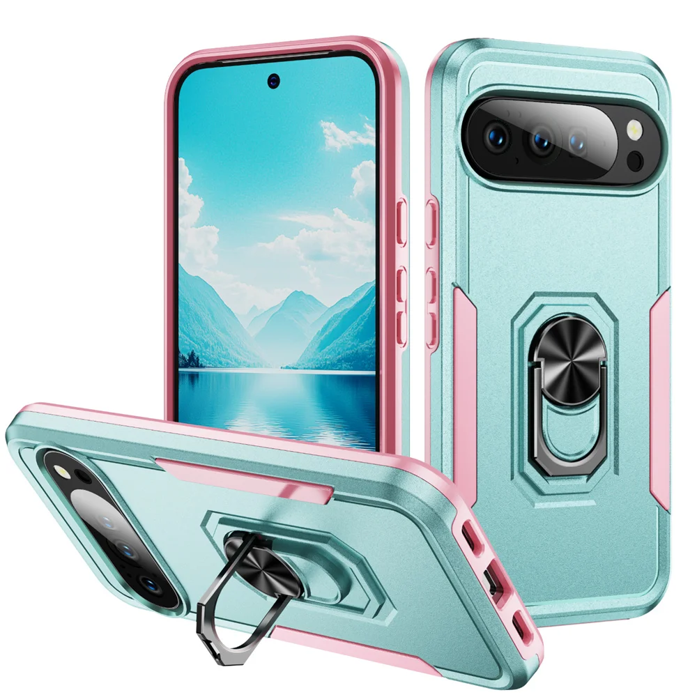 Luxury Armor Magnetic Folding Stand Phone Case with Color Collision Design