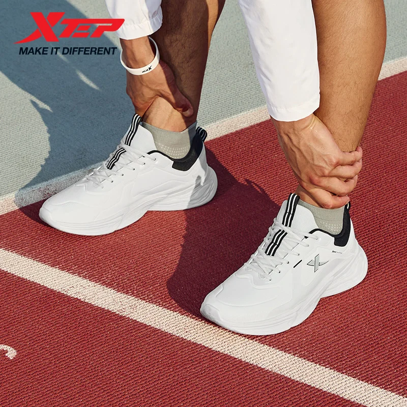 Xtep Running Shoes For Men Jogging Elasticity Sole Sweat-Absorbing Comfortable Breathable Air Cushion Sneakers
