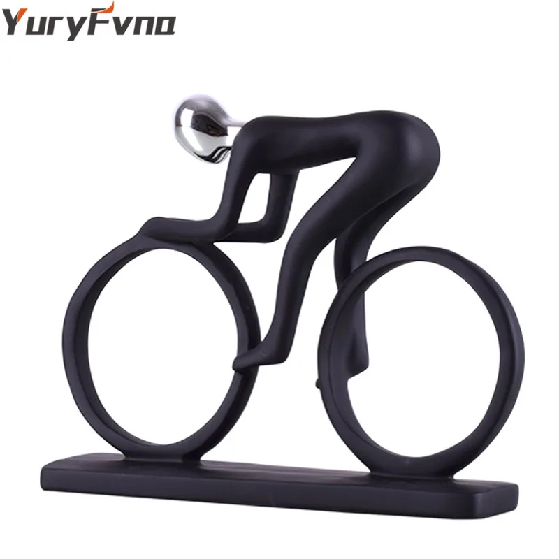YuryFvna Bicycle Statue Champion Cyclist Sculpture Figurine Modern Abstract Art Athlete Home Decor New Room Decoration Ornaments ornament crafts resin ornaments resin crafts