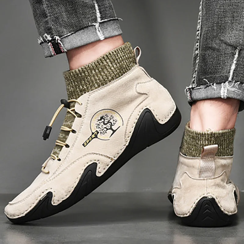 Winter Snow Boots Men Boots Fashion Leather Boots