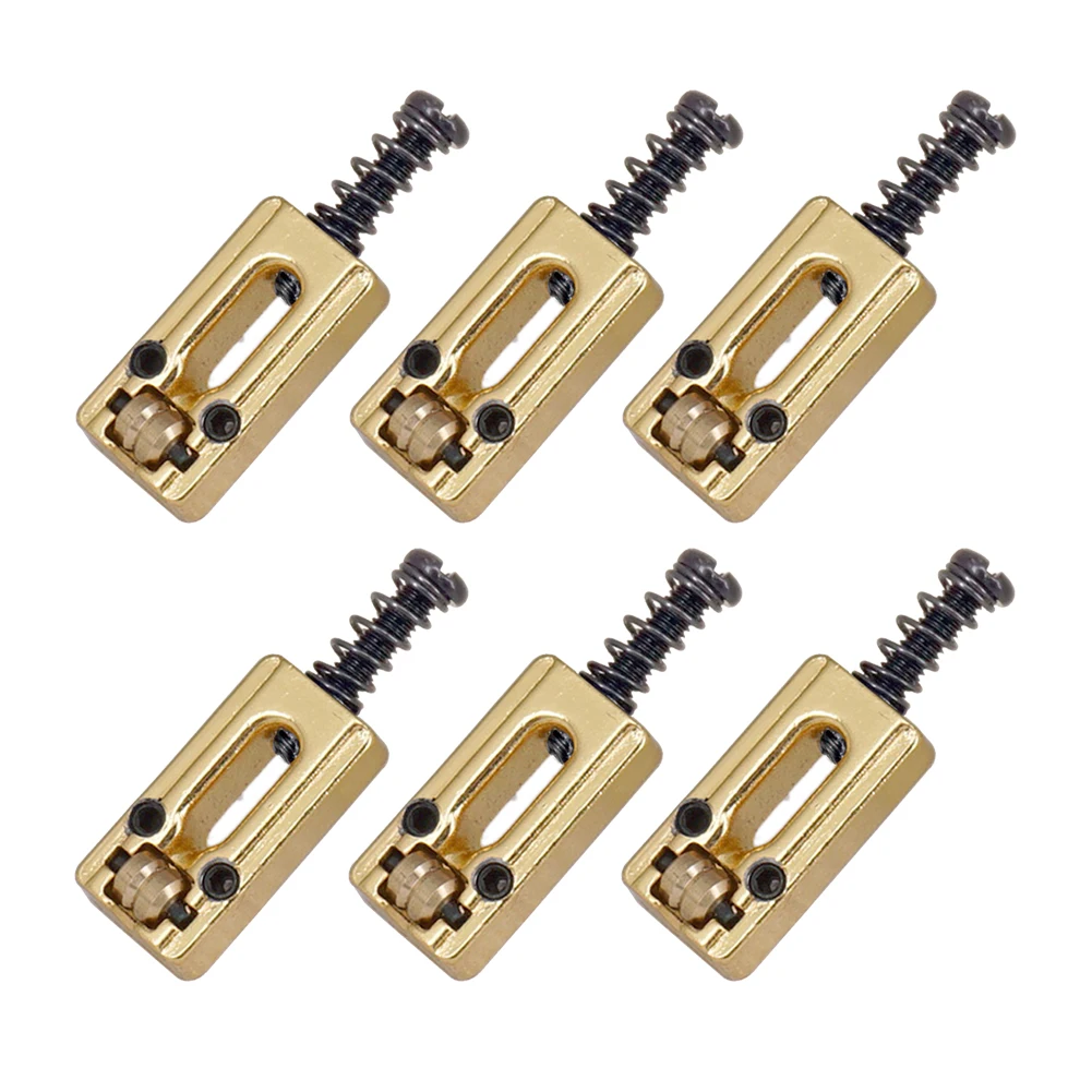 6 Pcs Electric Guitar Roller Bridge Tremolo Saddles For Strat TL Chrome Musical Instruments Accessories