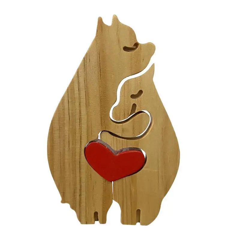 

Bear Family Figures Wood Bear Art Sculptures Wooden Bear Family Puzzle Home Decoration For Living Room Bedroom Kitchen Party