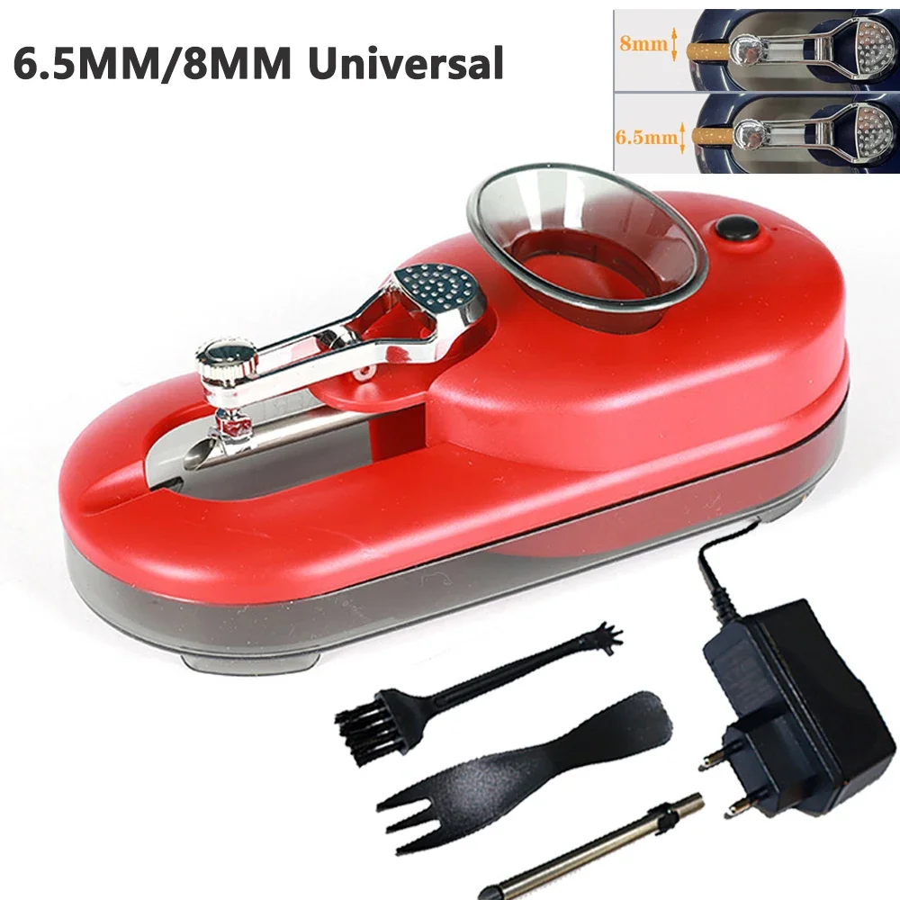 מכונת גלילת סיגריות חשמלית, מכונת מילוי מזרק טבק 6.5MM/8MM, יצרן מזרק אוטומטי DIY אביזרים לעישון