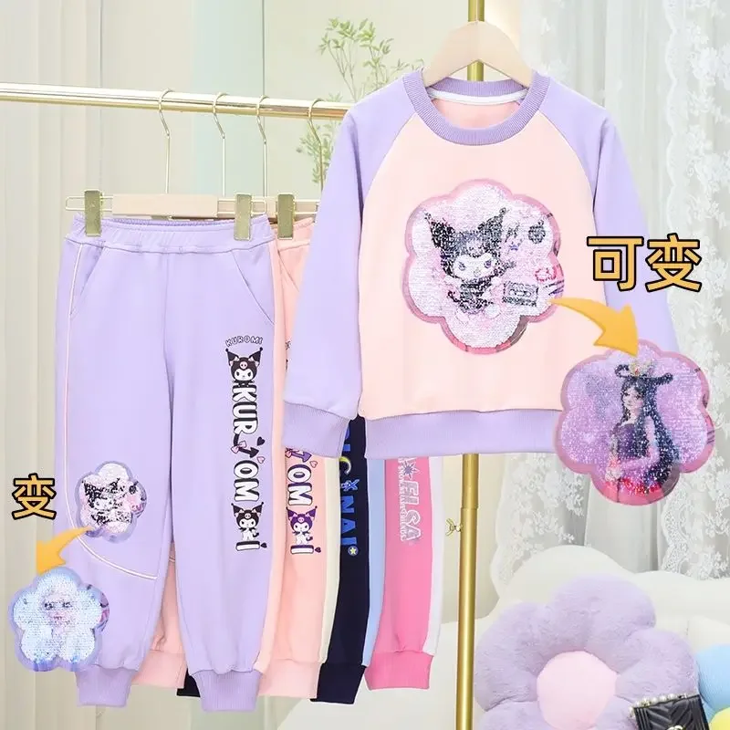

Kids Hello Kitty Hoodies Clothes Boy Sets Children Tracksuit Clothing Outfits Spring Autumn Fashion Kuromi Sweatshirts Baby Suit