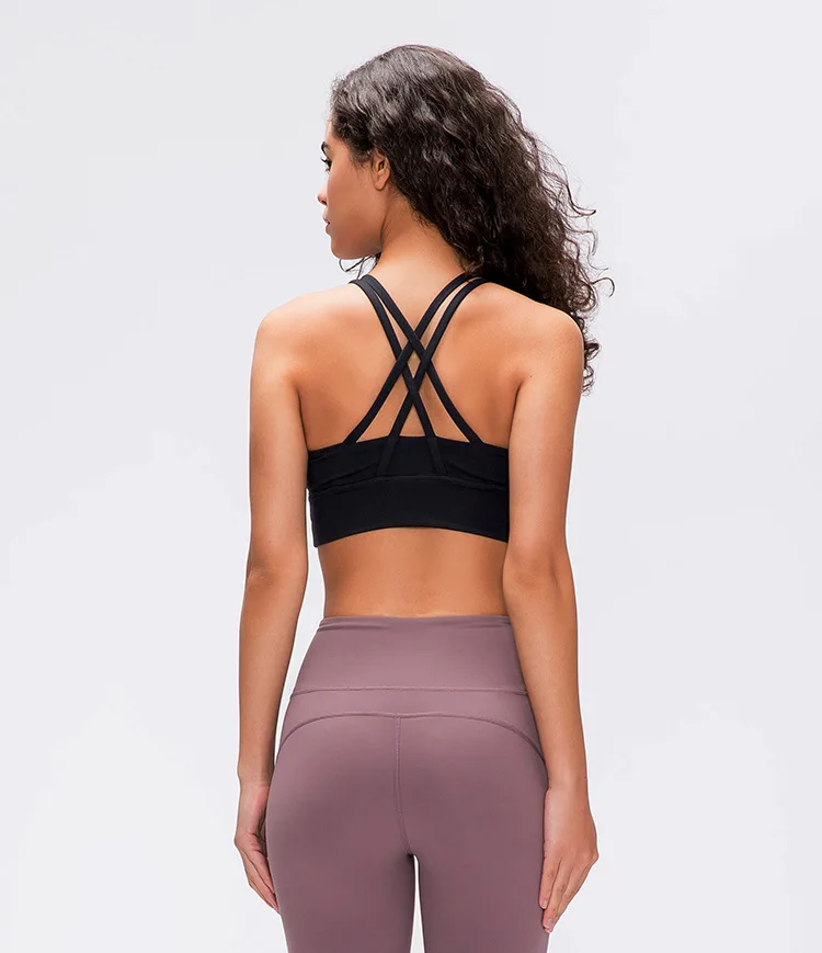 Фото Женская одежда luluwomen для спортзала йоги спортивный топ для фитнеса женский спортивный бюстгальтер короткий топ нижнее белье Спортивная одежда для бега на открытом воздухе №5