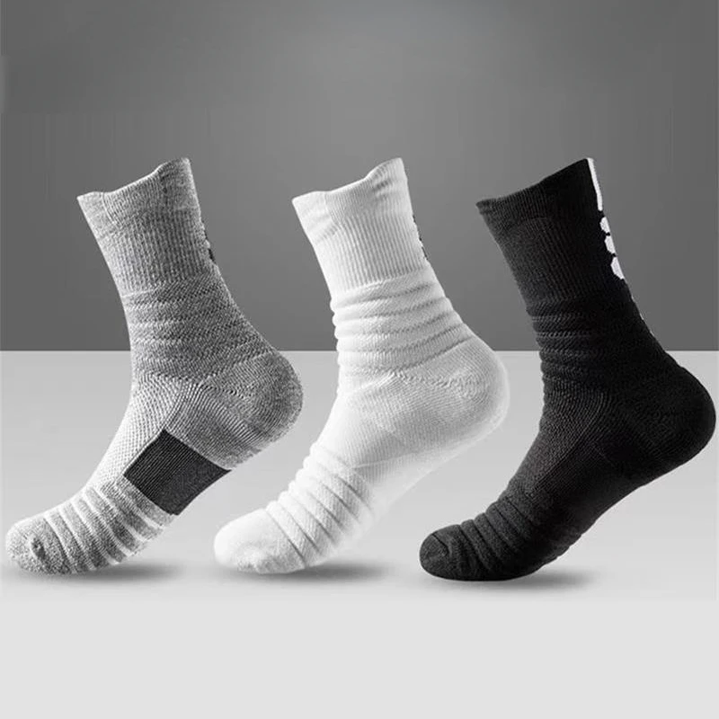 

3pairs/Lot Men's Socks Compression Stockings Breathable Basketball Sports Cycling Socks Moisture Wicking High Elastic Tube Socks