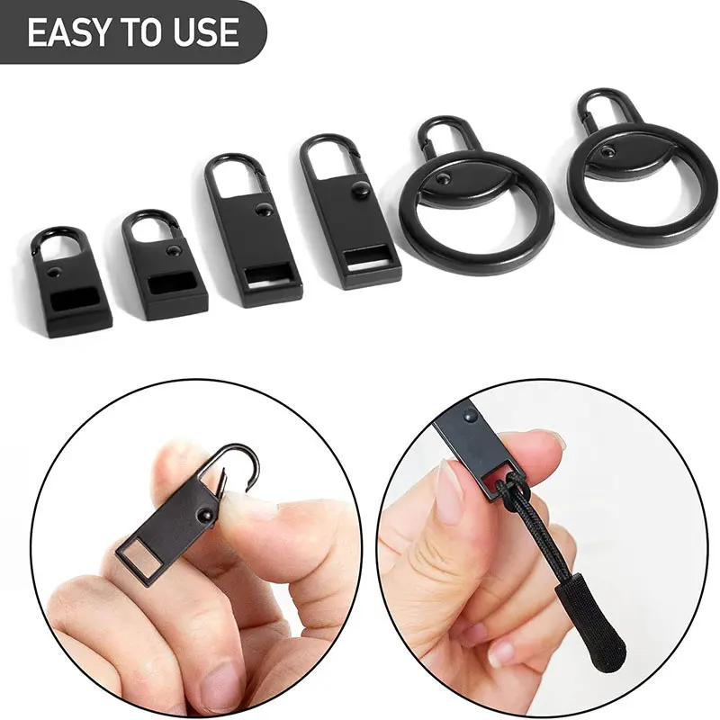 5pcs Zipper Slider Puller Repair Kit Replacement for Suitcase Travel Bag Broken Zipper Head DIY Sewing Craft Accessories