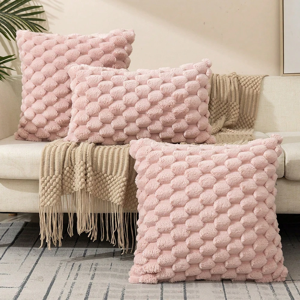 Pink Cute Soft Fur Pillowcase Tortoise Cushion Cover 45*45cm Cozy Plush Decorative Pillow Cover Living Room Sofa Cushion Case 1