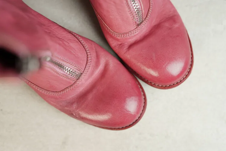 Handmade Washed Leather Boots Detail 2