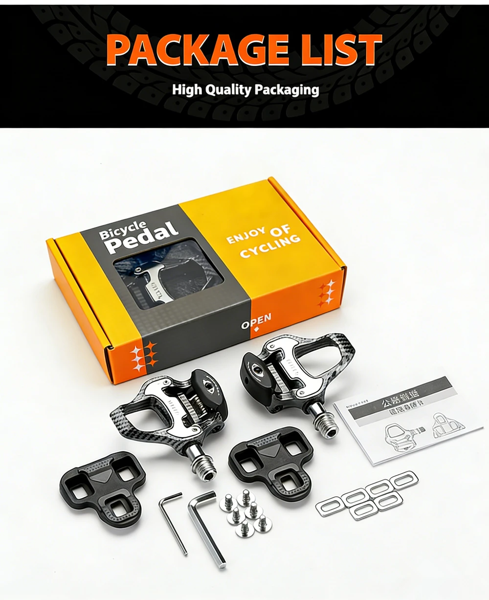 BKPTX R31 Rennrad-Pedal, Kohlefaser-Lager, Pedal für Look Keo, selbstsicherndes Fahrradmuster, ultraleichte professionelle Pedale – Detail 17