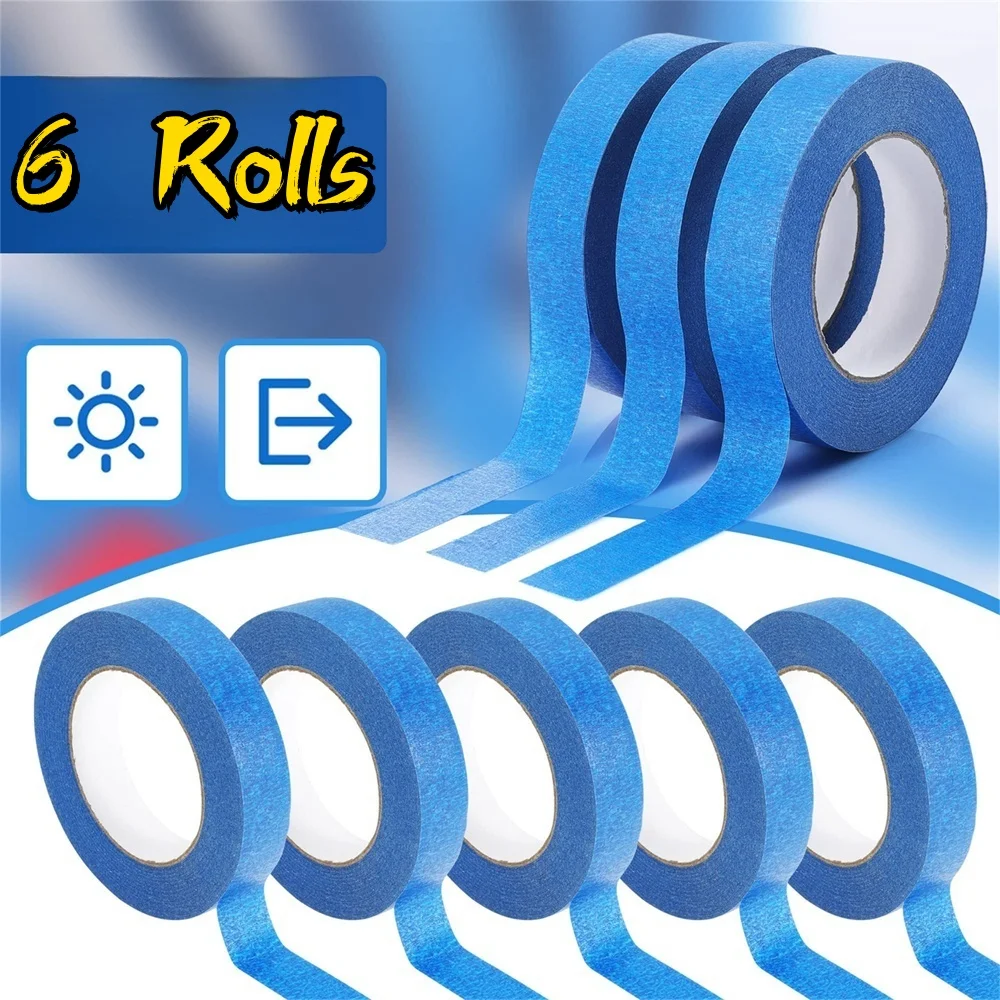 Blue Heavy Duty Double-Sided Outdoor Mounting Tape - Strong Adhesive for Home Decor and Fixtures (6 Rolls)