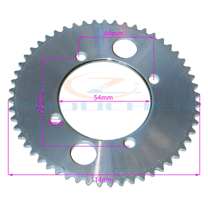 25H-55T 54MM sprockets are suitable for 47CC 49CC Mini Moto ATV Quad Dirt Pit Pocket Bike