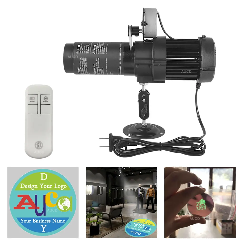 Design 37mm Gobo Card Remote Static Rotating 20W LED AD Projector Lights For Show Shop HD Zoom Advertising Lighting