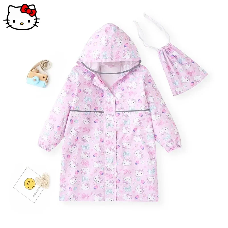 

Sanrio, Hello Kitty My Melody дождевик Kawaii утолщенный водонепроницаемый дождевик для детей на открытом воздухе Кемпинг пеший Туризм с капюшоном дождевик снаряжение