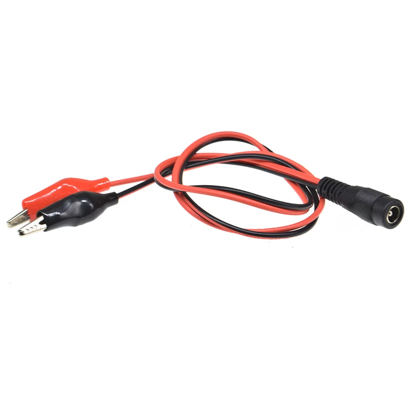 Alligator clips DC male/female jack connector alligator clips crocodile wire 12V power cable to 2 alligator clip connected voltage 5.5*2.1mm