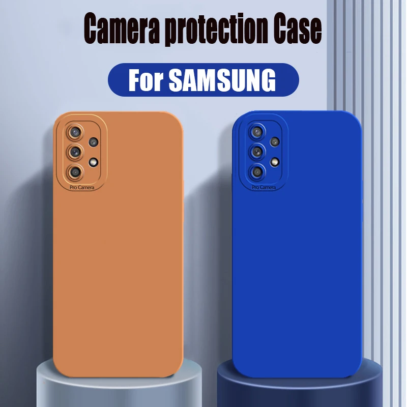 A13 23 33 53 73 Terre Tons Couleur Silicone Souple Téléphone étui pour samsung Galaxy A53 A73 A33 A13 A23 4G 5G 2022 A32 A52 A72_voghion.com