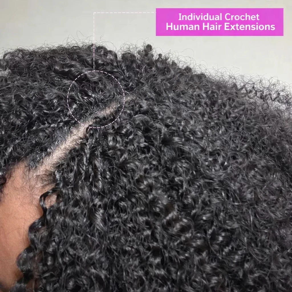 Deep Pixie Curls Crochet Hair Pre Separated Knotless Miracle Knot Braids 12A Small Spirals Curly Crochet Human Hair Extensions 4