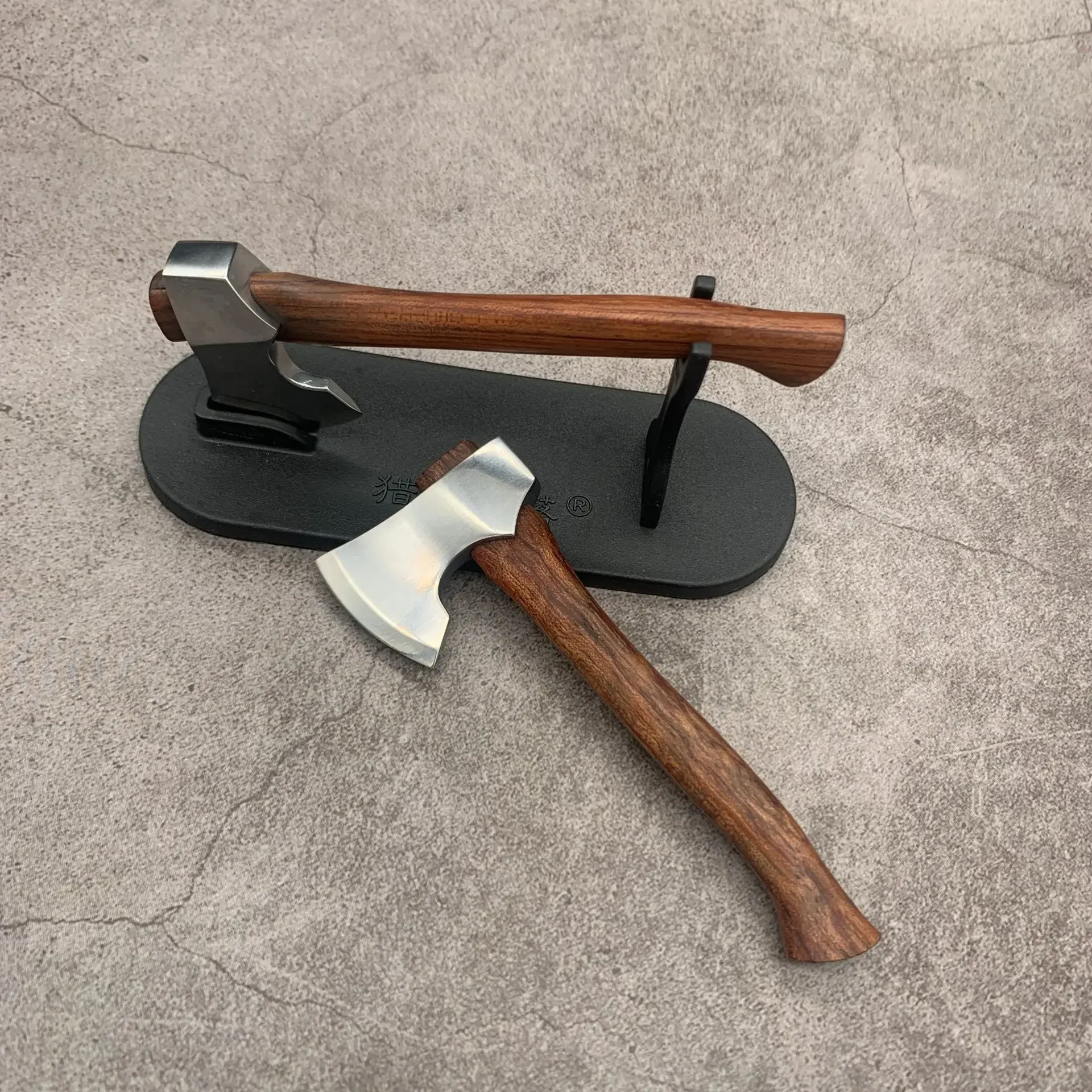 Stainless Steel Mini Sharp Axe Wood Handle  Fixed Blade EDC Knife Outdoor Camping Utility Pocket Knife Hand Tools for Survival