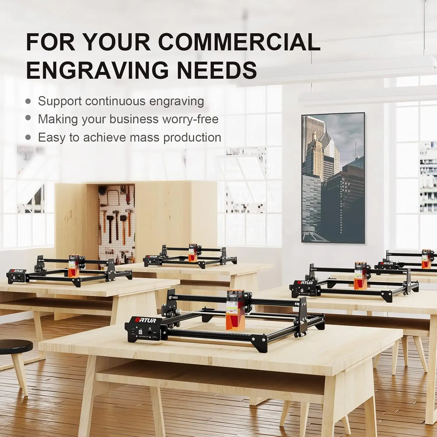 ORTUR Laser Engraver, Master 2 S2 LF, 5500mW Engraving Cutting Machine, 0.17 * 0.25mm Fixed-Focus Cutter